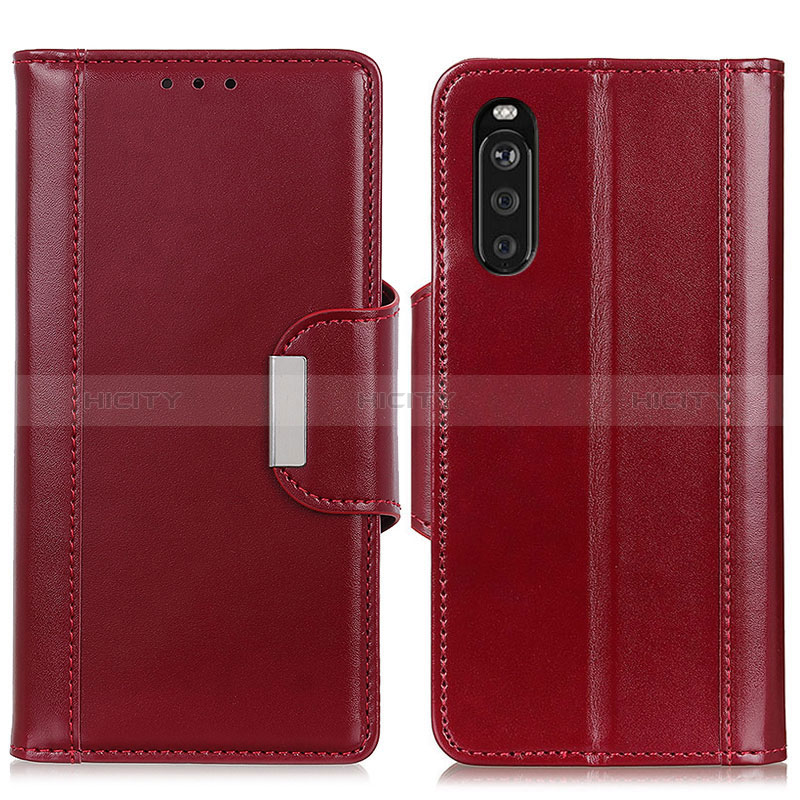 Custodia Portafoglio In Pelle Cover con Supporto M13L per Sony Xperia 10 III Lite Rosso