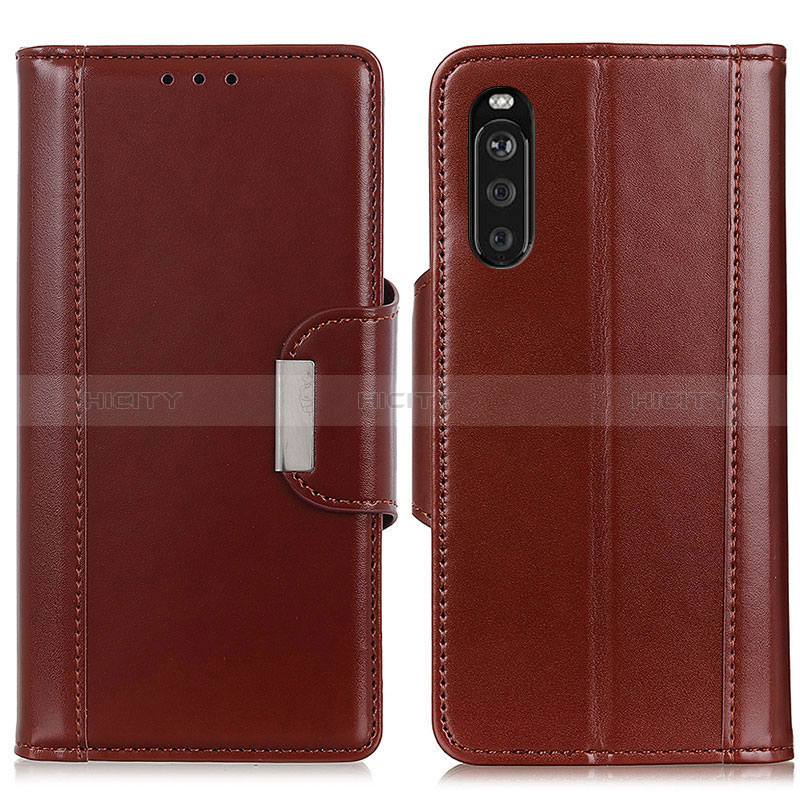 Custodia Portafoglio In Pelle Cover con Supporto M13L per Sony Xperia 10 III SOG04 Marrone