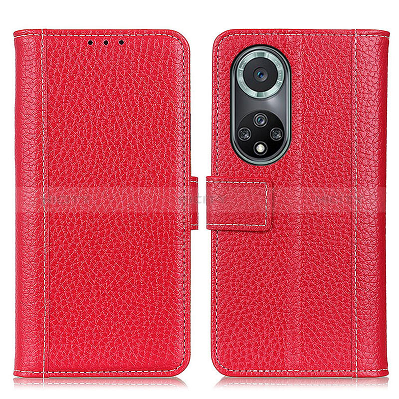 Custodia Portafoglio In Pelle Cover con Supporto M14L per Huawei Honor 50 Pro 5G Rosso