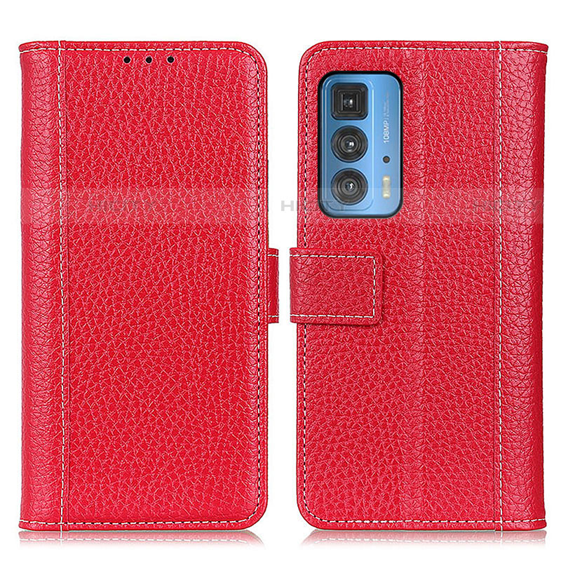 Custodia Portafoglio In Pelle Cover con Supporto M14L per Motorola Moto Edge S Pro 5G Rosso