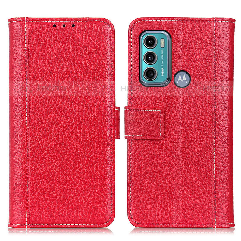 Custodia Portafoglio In Pelle Cover con Supporto M14L per Motorola Moto G40 Fusion Rosso