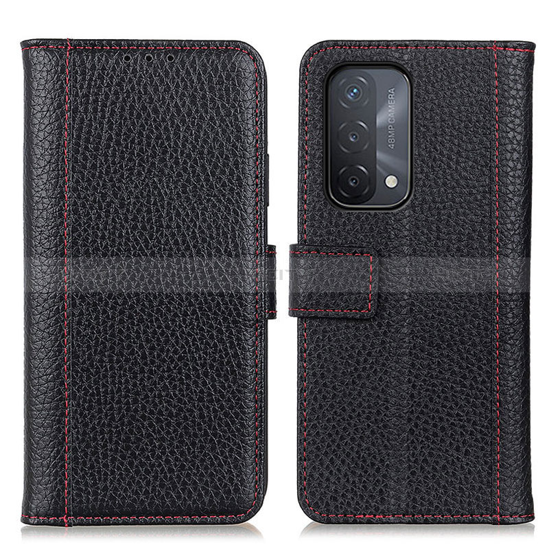 Custodia Portafoglio In Pelle Cover con Supporto M14L per Oppo A74 5G Nero