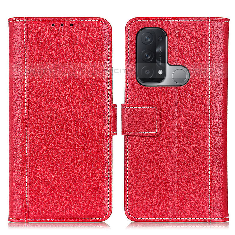 Custodia Portafoglio In Pelle Cover con Supporto M14L per Oppo Reno5 A Rosso