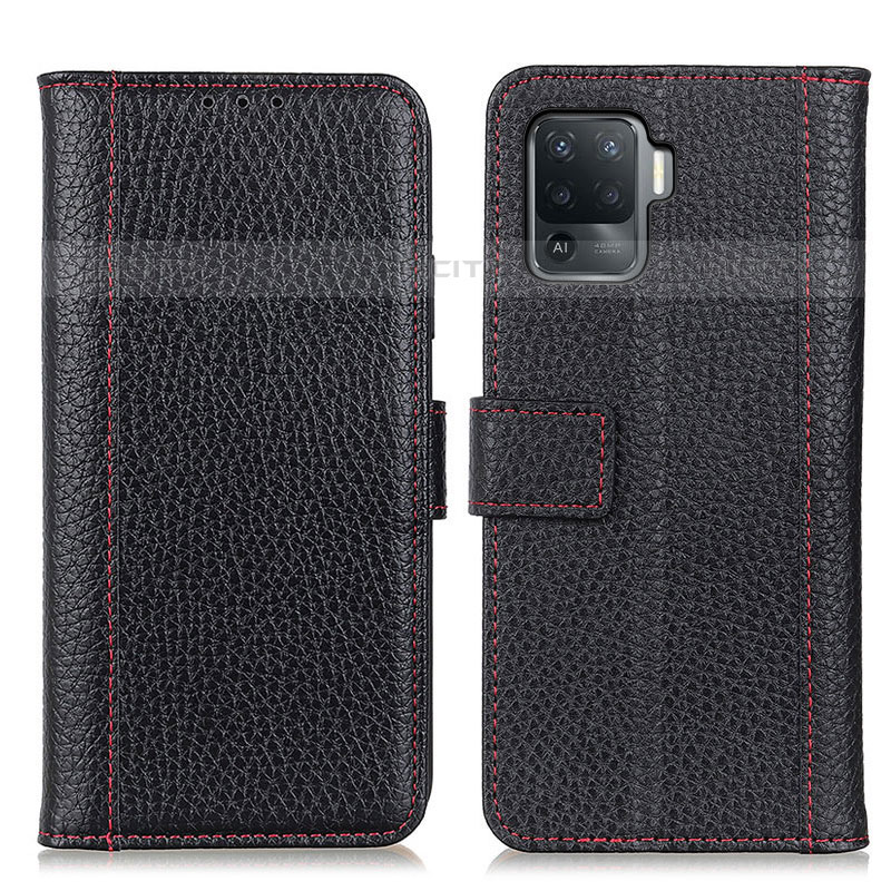 Custodia Portafoglio In Pelle Cover con Supporto M14L per Oppo Reno5 Lite Nero