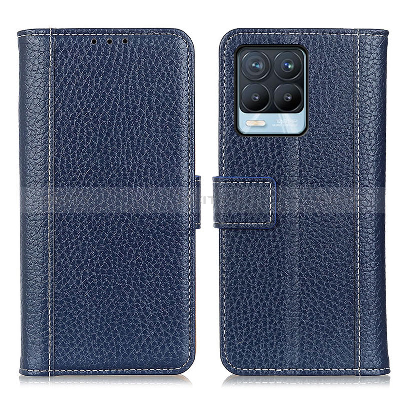 Custodia Portafoglio In Pelle Cover con Supporto M14L per Realme 8 4G Blu