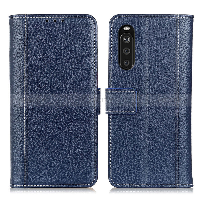 Custodia Portafoglio In Pelle Cover con Supporto M14L per Sony Xperia 10 III Lite Blu