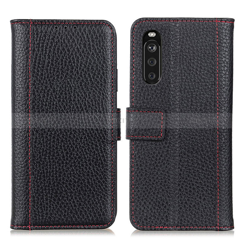 Custodia Portafoglio In Pelle Cover con Supporto M14L per Sony Xperia 10 III Nero