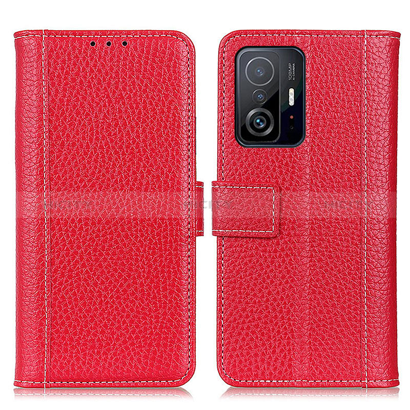 Custodia Portafoglio In Pelle Cover con Supporto M14L per Xiaomi Mi 11T Pro 5G Rosso