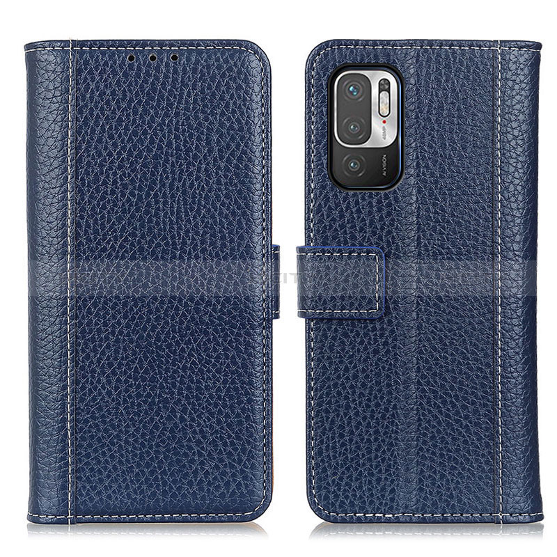 Custodia Portafoglio In Pelle Cover con Supporto M14L per Xiaomi Redmi Note 10 5G Blu