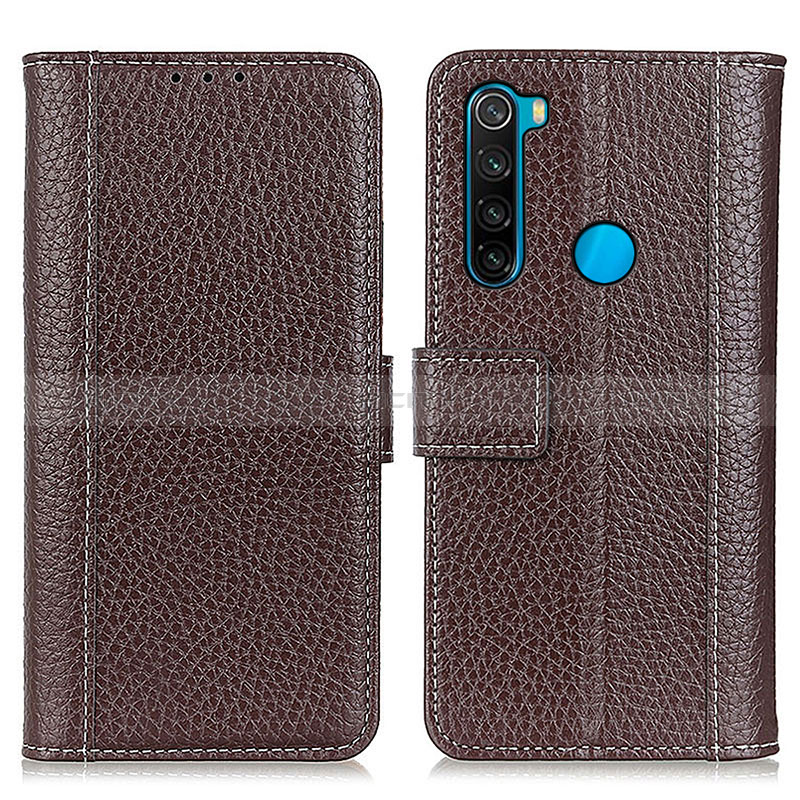 Custodia Portafoglio In Pelle Cover con Supporto M14L per Xiaomi Redmi Note 8 (2021) Marrone