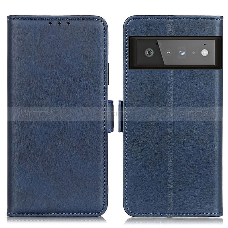 Custodia Portafoglio In Pelle Cover con Supporto M15L per Google Pixel 6 Pro 5G Blu