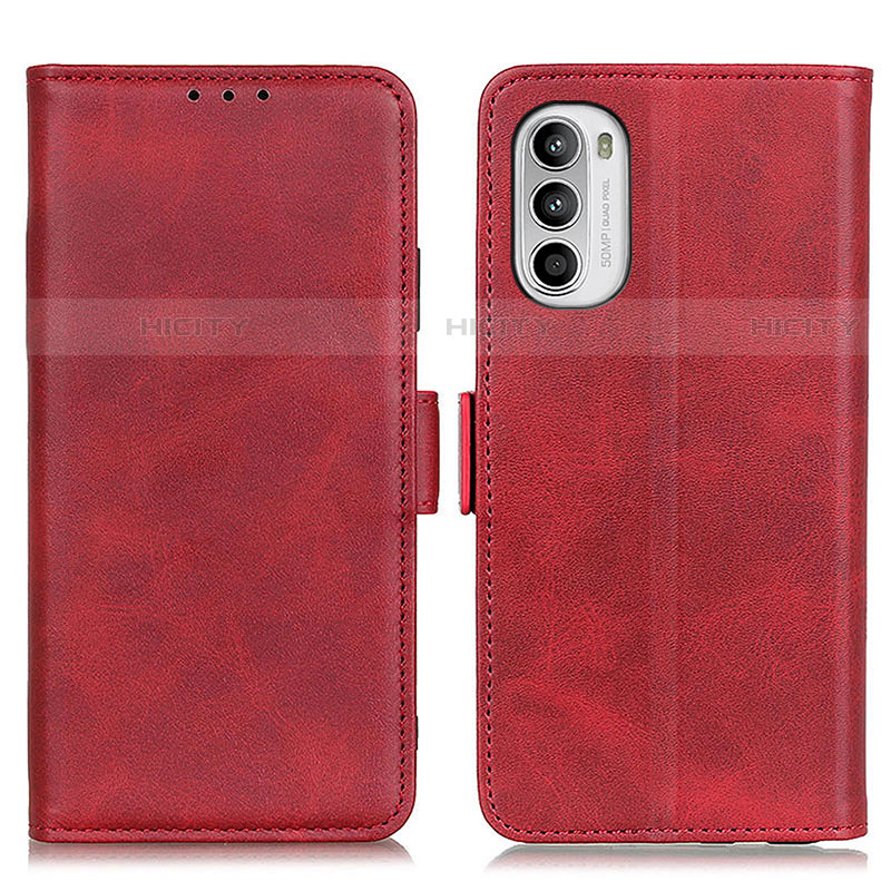 Custodia Portafoglio In Pelle Cover con Supporto M15L per Motorola MOTO G52 Rosso