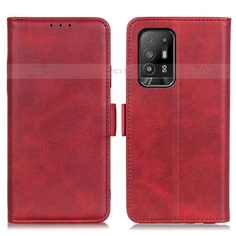 Custodia Portafoglio In Pelle Cover con Supporto M15L per Oppo F19 Pro+ Plus 5G Rosso