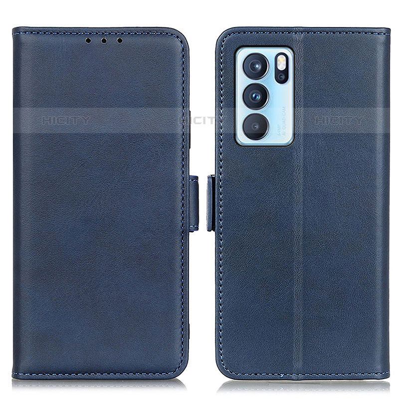 Custodia Portafoglio In Pelle Cover con Supporto M15L per Oppo Reno6 Pro 5G India Blu