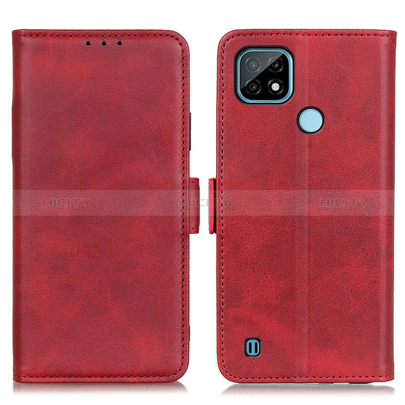 Custodia Portafoglio In Pelle Cover con Supporto M15L per Realme C21 Rosso