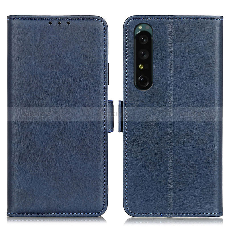 Custodia Portafoglio In Pelle Cover con Supporto M15L per Sony Xperia 1 IV Blu