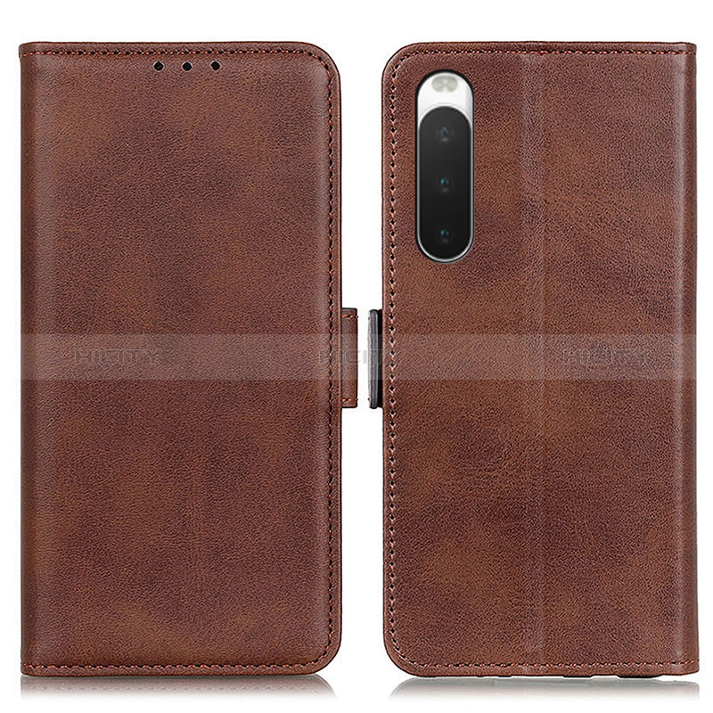 Custodia Portafoglio In Pelle Cover con Supporto M15L per Sony Xperia 10 IV SO-52C Marrone