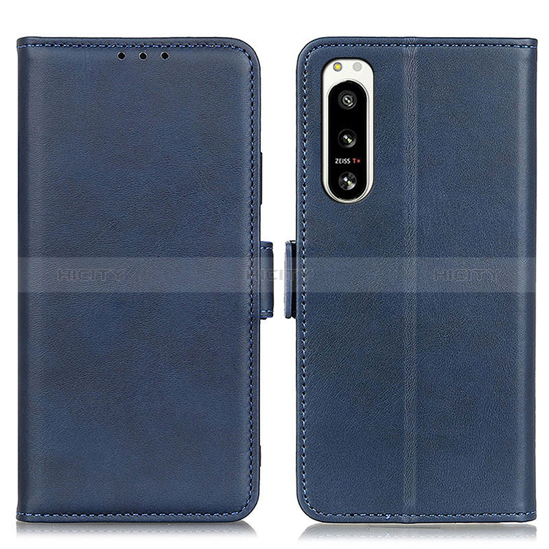 Custodia Portafoglio In Pelle Cover con Supporto M15L per Sony Xperia 5 IV Blu