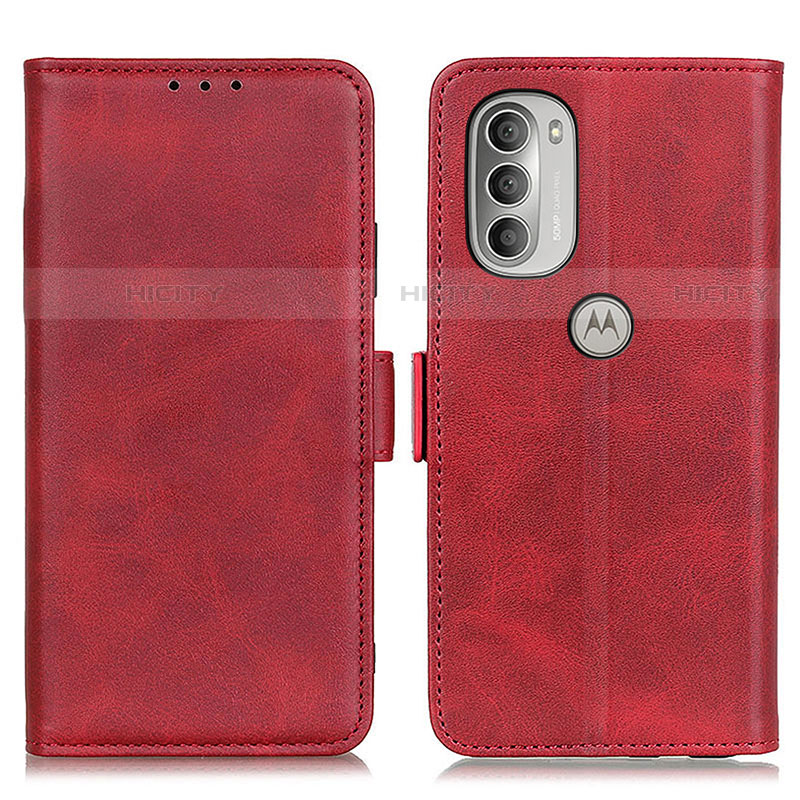 Custodia Portafoglio In Pelle Cover con Supporto M16L per Motorola Moto G51 5G Rosso