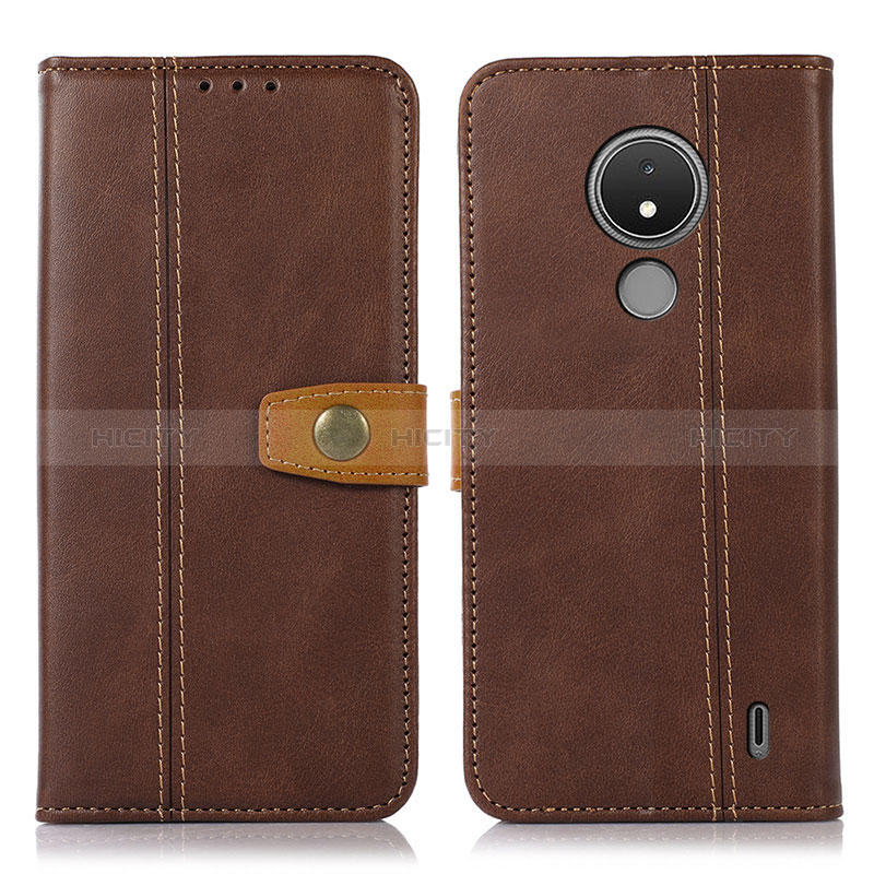 Custodia Portafoglio In Pelle Cover con Supporto M16L per Nokia C21 Marrone