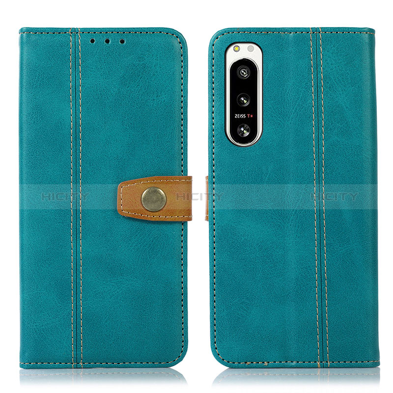 Custodia Portafoglio In Pelle Cover con Supporto M16L per Sony Xperia 5 IV Verde