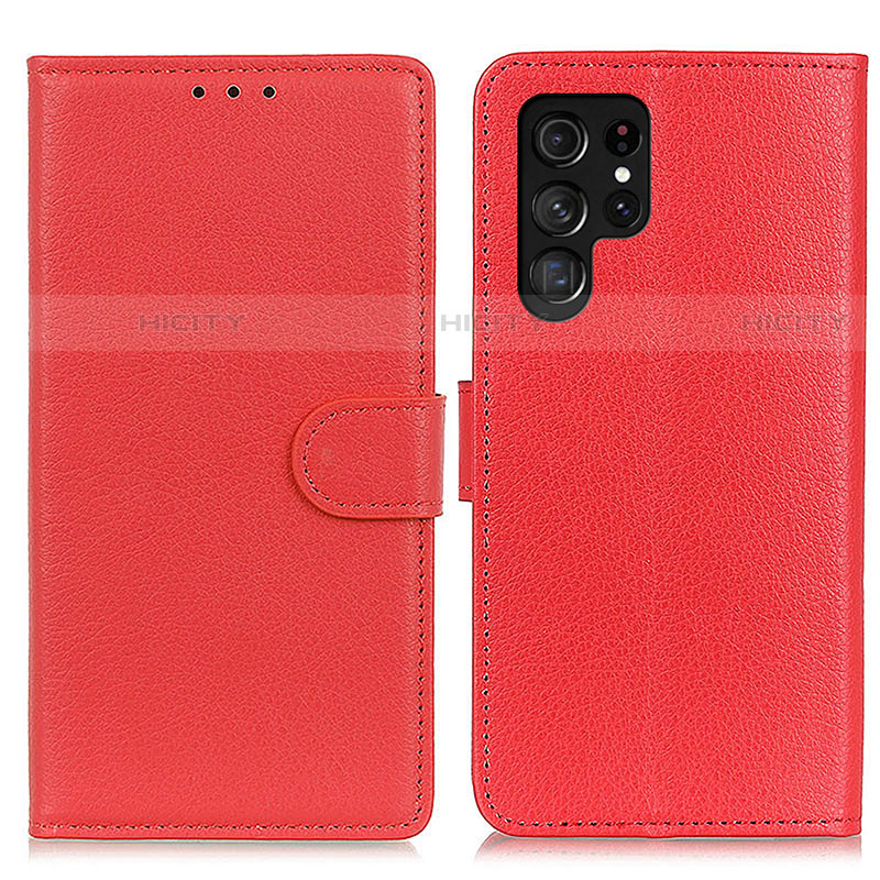 Custodia Portafoglio In Pelle Cover con Supporto M18L per Samsung Galaxy S23 Ultra 5G Rosso