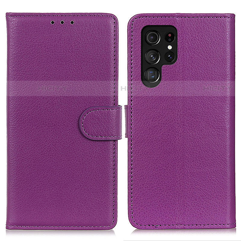 Custodia Portafoglio In Pelle Cover con Supporto M18L per Samsung Galaxy S23 Ultra 5G Viola