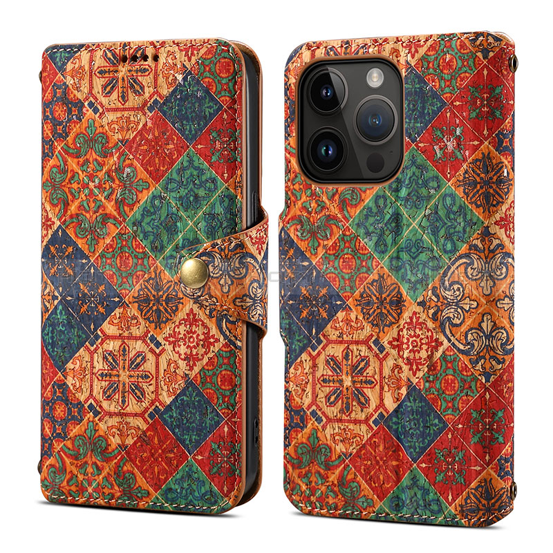 Custodia Portafoglio In Pelle Cover con Supporto MT2 per Apple iPhone 16 Pro Multicolore