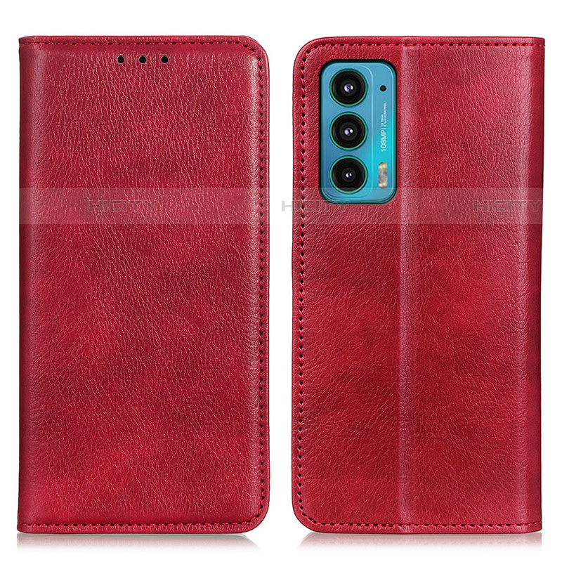 Custodia Portafoglio In Pelle Cover con Supporto N01P per Motorola Moto Edge 20 5G Rosso