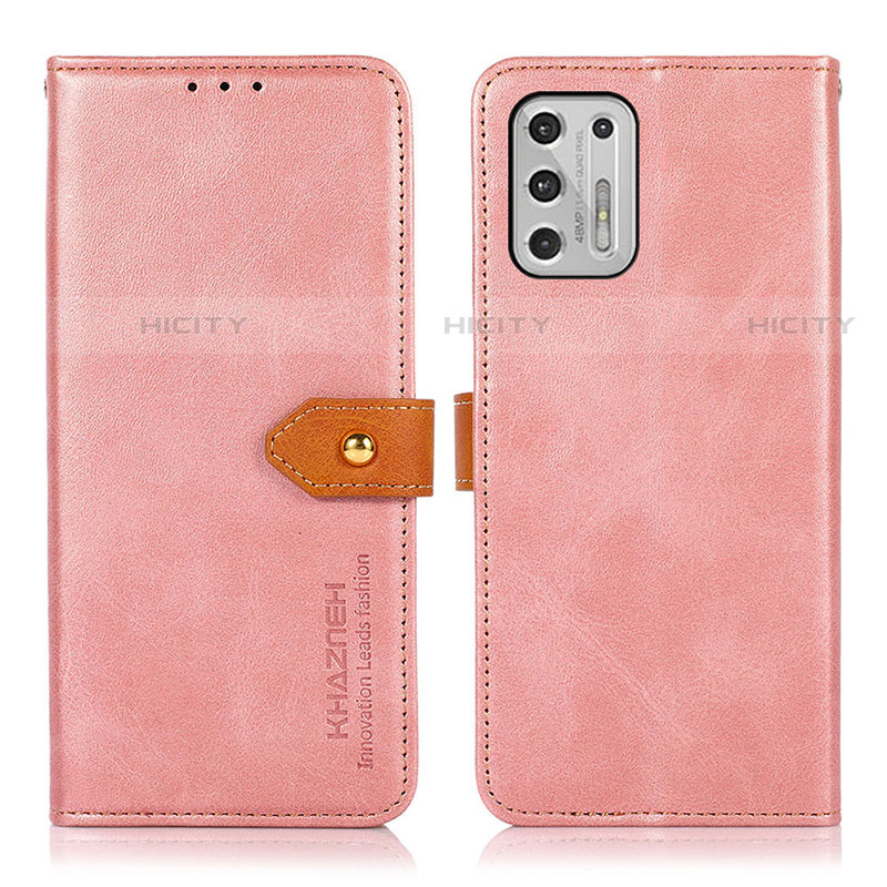 Custodia Portafoglio In Pelle Cover con Supporto N01P per Motorola Moto G Stylus (2021) Rosa