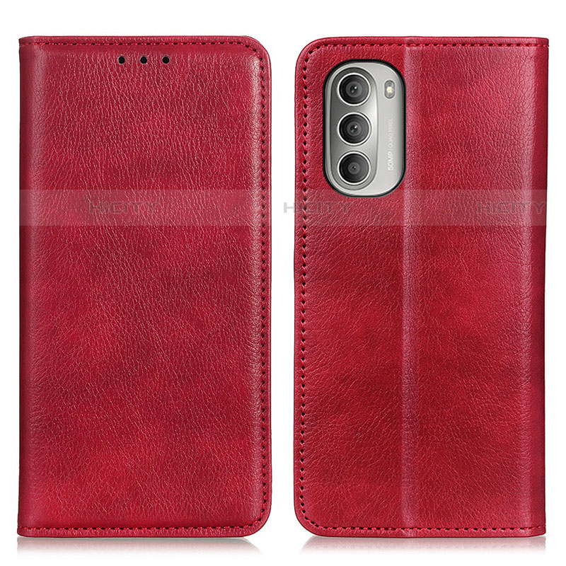 Custodia Portafoglio In Pelle Cover con Supporto N01P per Motorola Moto G Stylus (2022) 4G Rosso