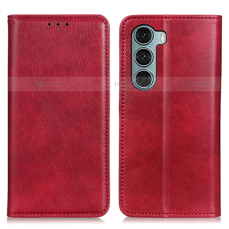 Custodia Portafoglio In Pelle Cover con Supporto N01P per Motorola Moto G200 5G Rosso