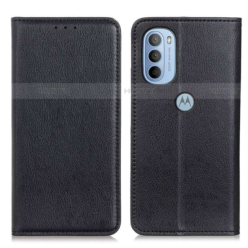 Custodia Portafoglio In Pelle Cover con Supporto N01P per Motorola Moto G31 Nero