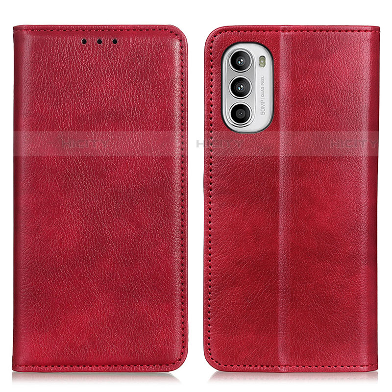 Custodia Portafoglio In Pelle Cover con Supporto N01P per Motorola Moto G71s 5G Rosso