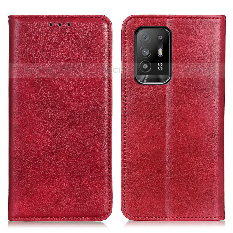 Custodia Portafoglio In Pelle Cover con Supporto N01P per Oppo A94 5G Rosso