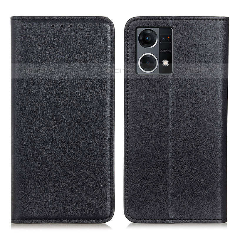 Custodia Portafoglio In Pelle Cover con Supporto N01P per Oppo F21s Pro 4G Nero