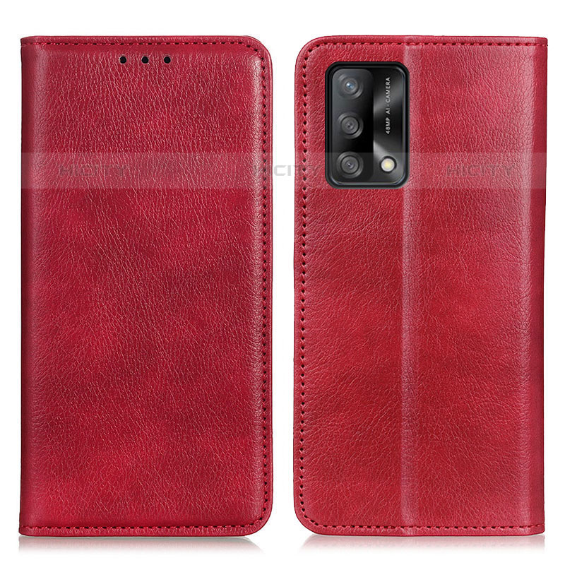 Custodia Portafoglio In Pelle Cover con Supporto N01P per Oppo Reno6 Lite Rosso