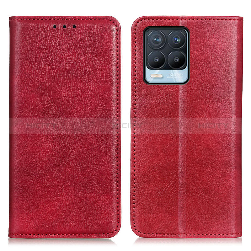 Custodia Portafoglio In Pelle Cover con Supporto N01P per Realme 8 4G Rosso