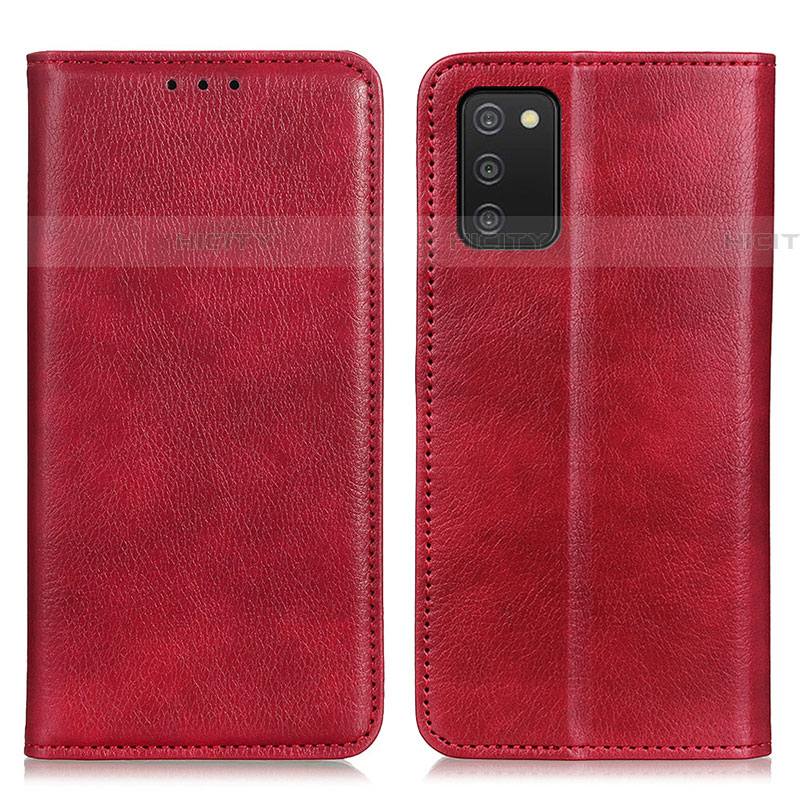 Custodia Portafoglio In Pelle Cover con Supporto N01P per Samsung Galaxy A03s Rosso