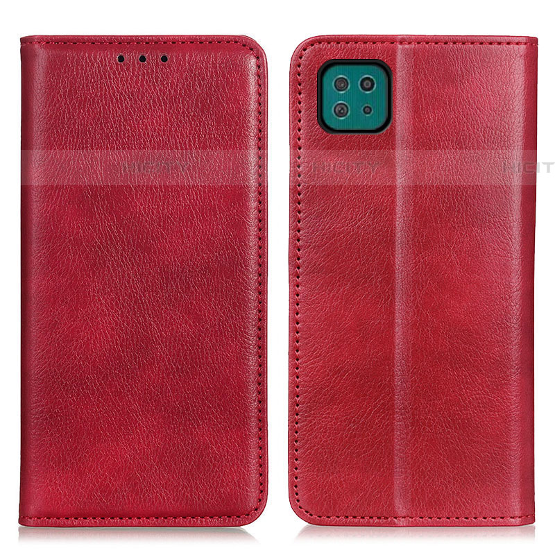 Custodia Portafoglio In Pelle Cover con Supporto N01P per Samsung Galaxy F42 5G Rosso