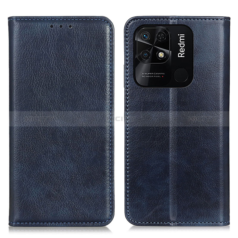 Custodia Portafoglio In Pelle Cover con Supporto N01P per Xiaomi Redmi 10C 4G Blu