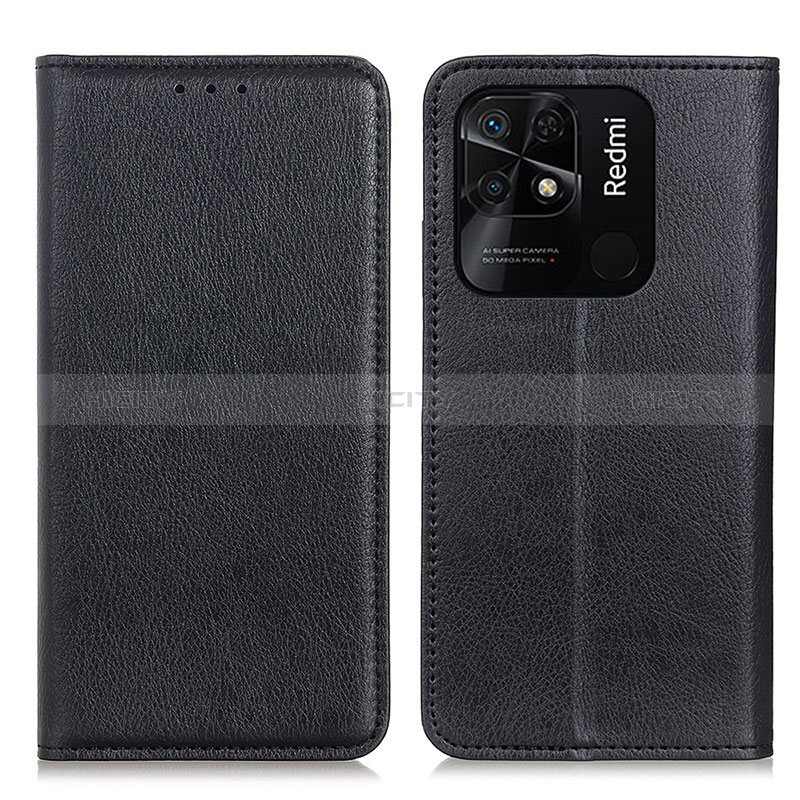 Custodia Portafoglio In Pelle Cover con Supporto N01P per Xiaomi Redmi 10C 4G Nero