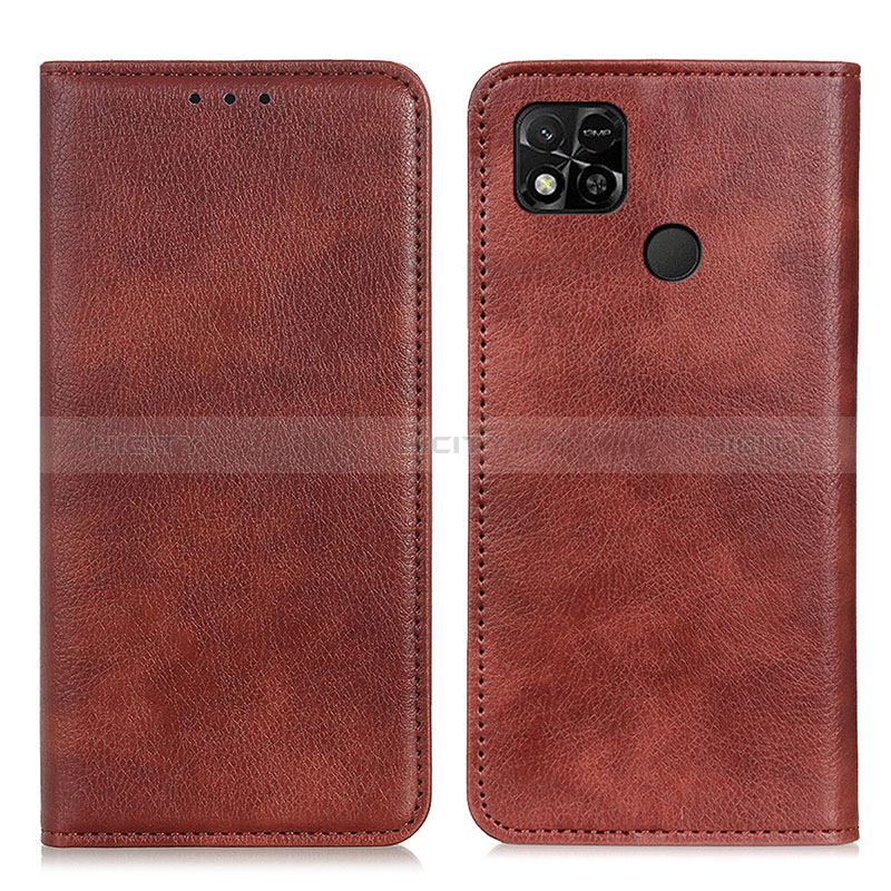 Custodia Portafoglio In Pelle Cover con Supporto N01P per Xiaomi Redmi 9C NFC Marrone