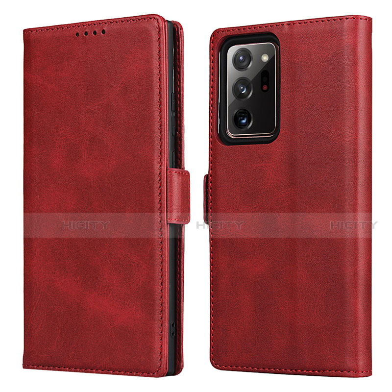 Custodia Portafoglio In Pelle Cover con Supporto N02 per Samsung Galaxy Note 20 Ultra 5G Rosso