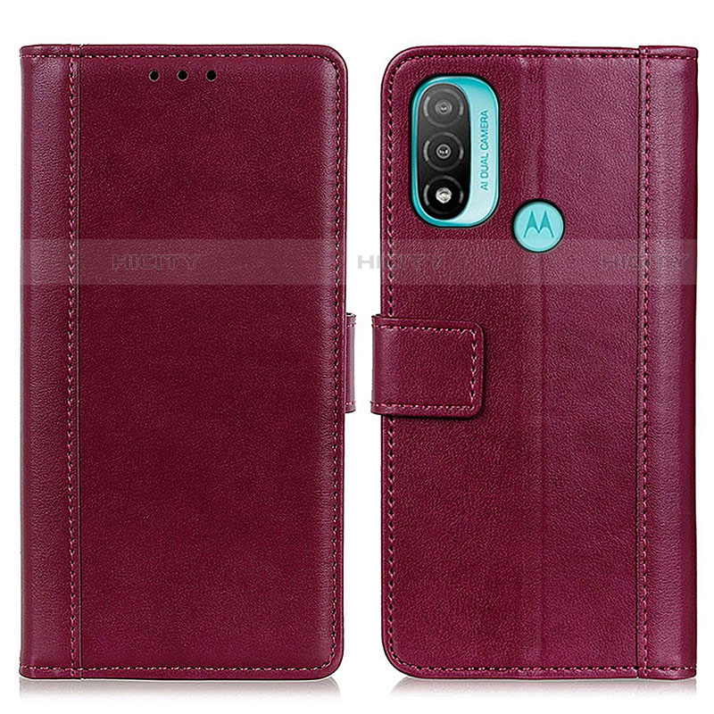 Custodia Portafoglio In Pelle Cover con Supporto N02P per Motorola Moto E30