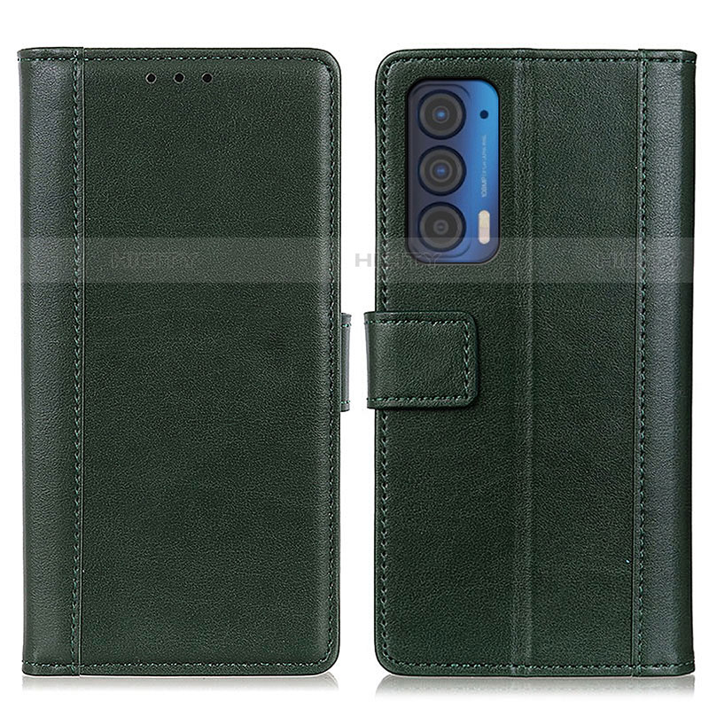 Custodia Portafoglio In Pelle Cover con Supporto N02P per Motorola Moto Edge (2021) 5G Verde