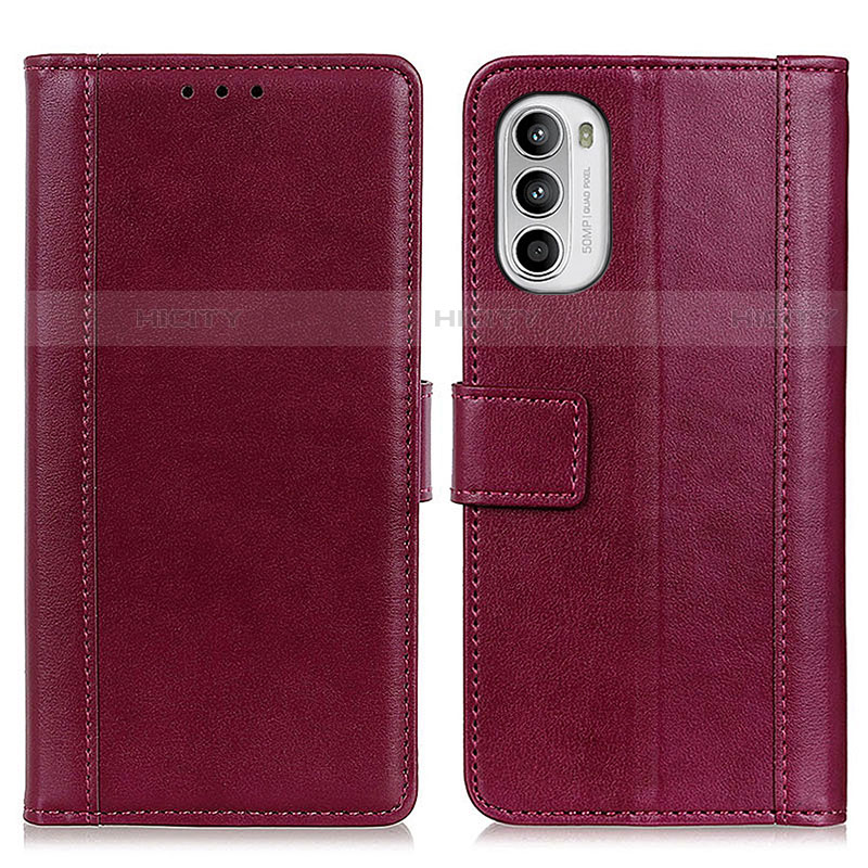 Custodia Portafoglio In Pelle Cover con Supporto N02P per Motorola Moto Edge (2022) 5G Rosso