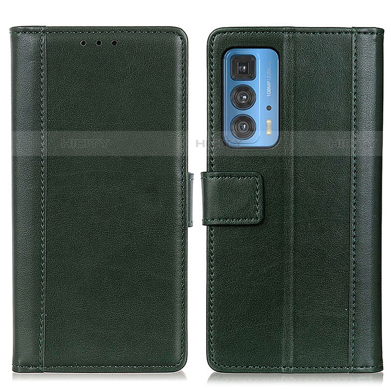 Custodia Portafoglio In Pelle Cover con Supporto N02P per Motorola Moto Edge S Pro 5G Verde