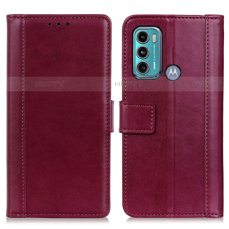 Custodia Portafoglio In Pelle Cover con Supporto N02P per Motorola Moto G40 Fusion Rosso