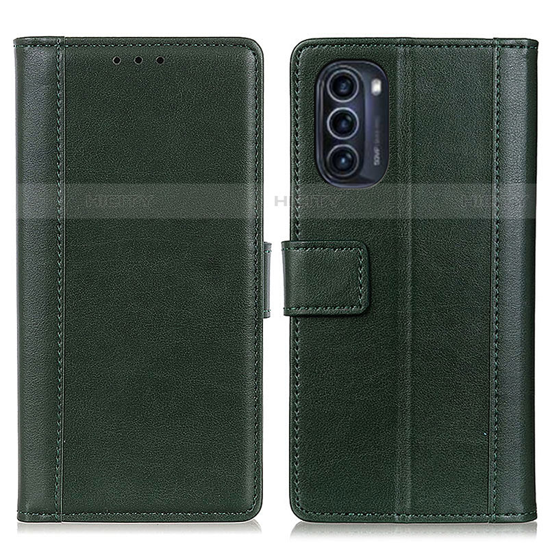 Custodia Portafoglio In Pelle Cover con Supporto N02P per Motorola Moto G52j 5G Verde